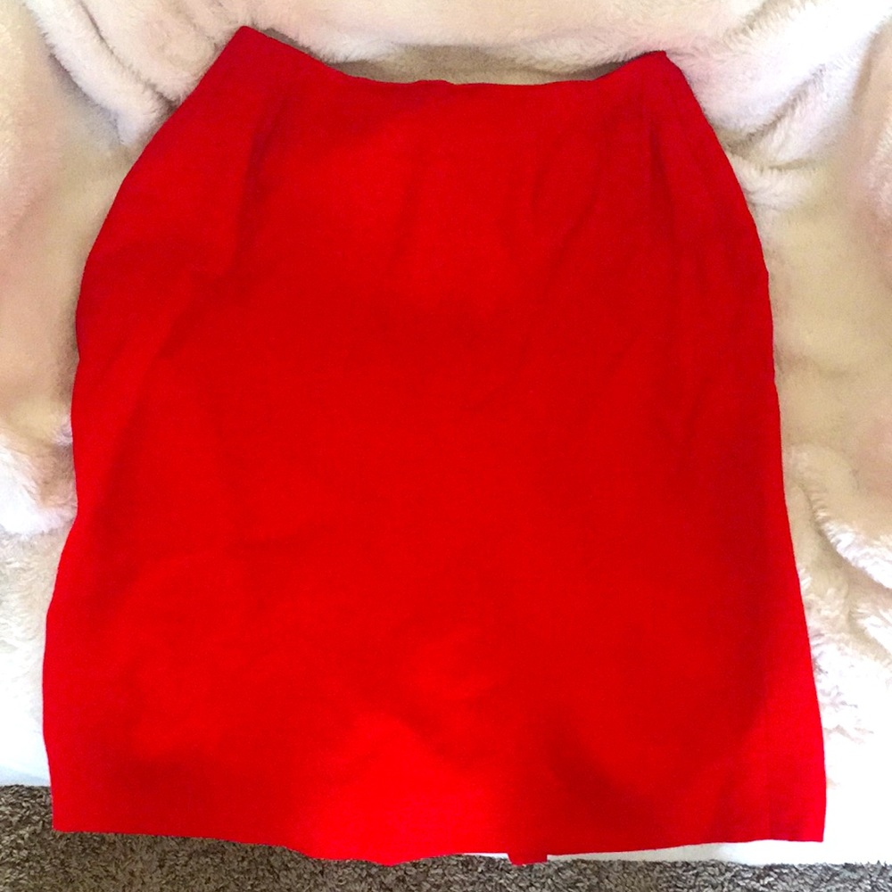 Vintage Ann Taylor Studio Red Linen Skirt